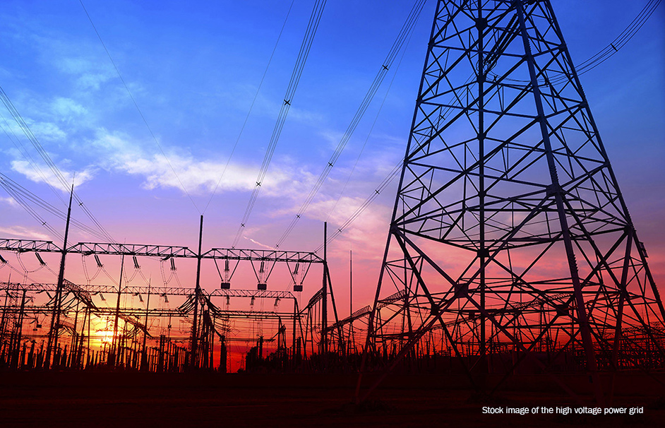 stock image high voltage power grid